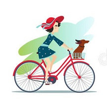 Een vrouw op de fiets