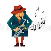 Een man met een saxofoon